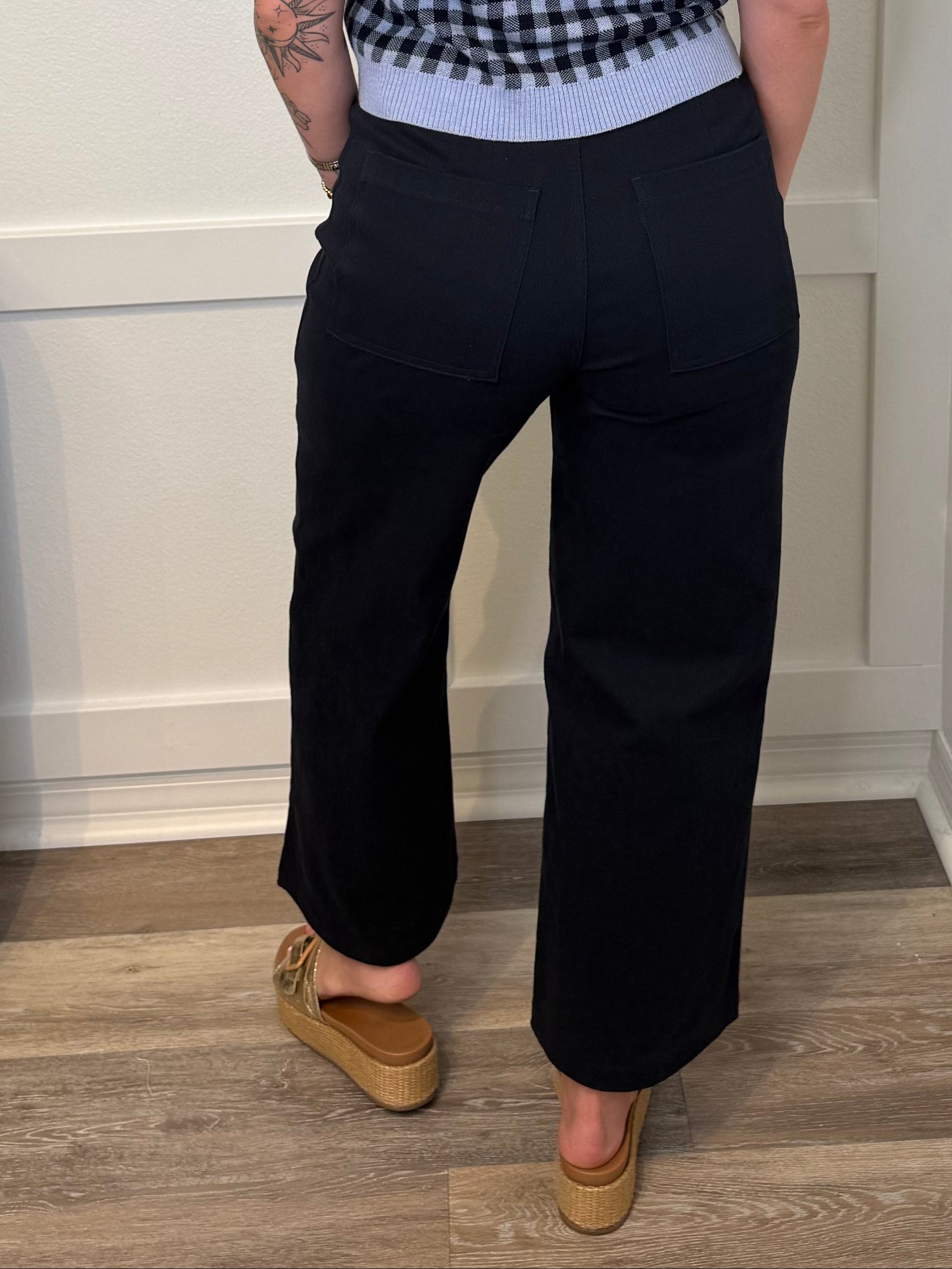 Front Seam Navy Pants