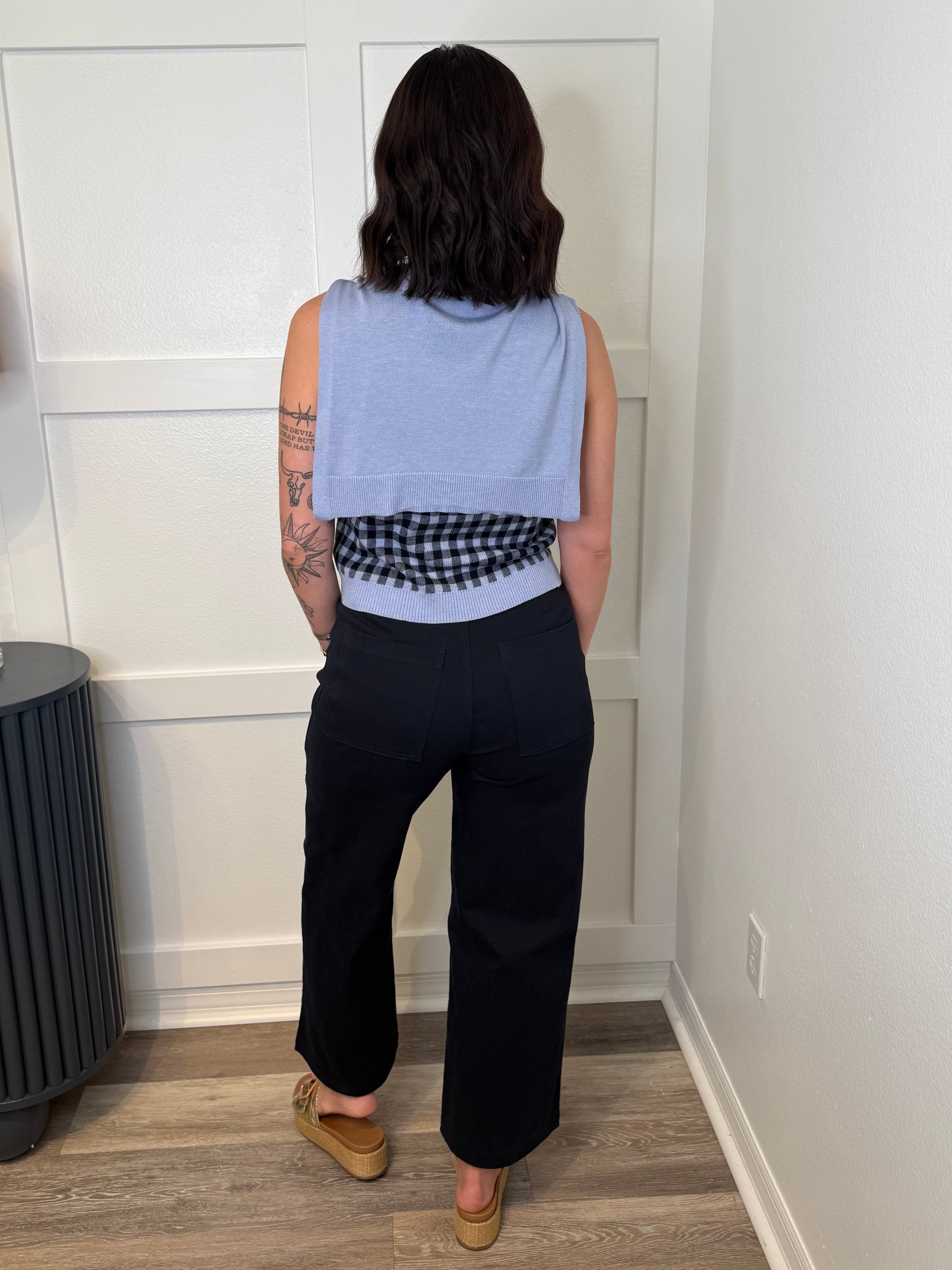 Front Seam Navy Pants