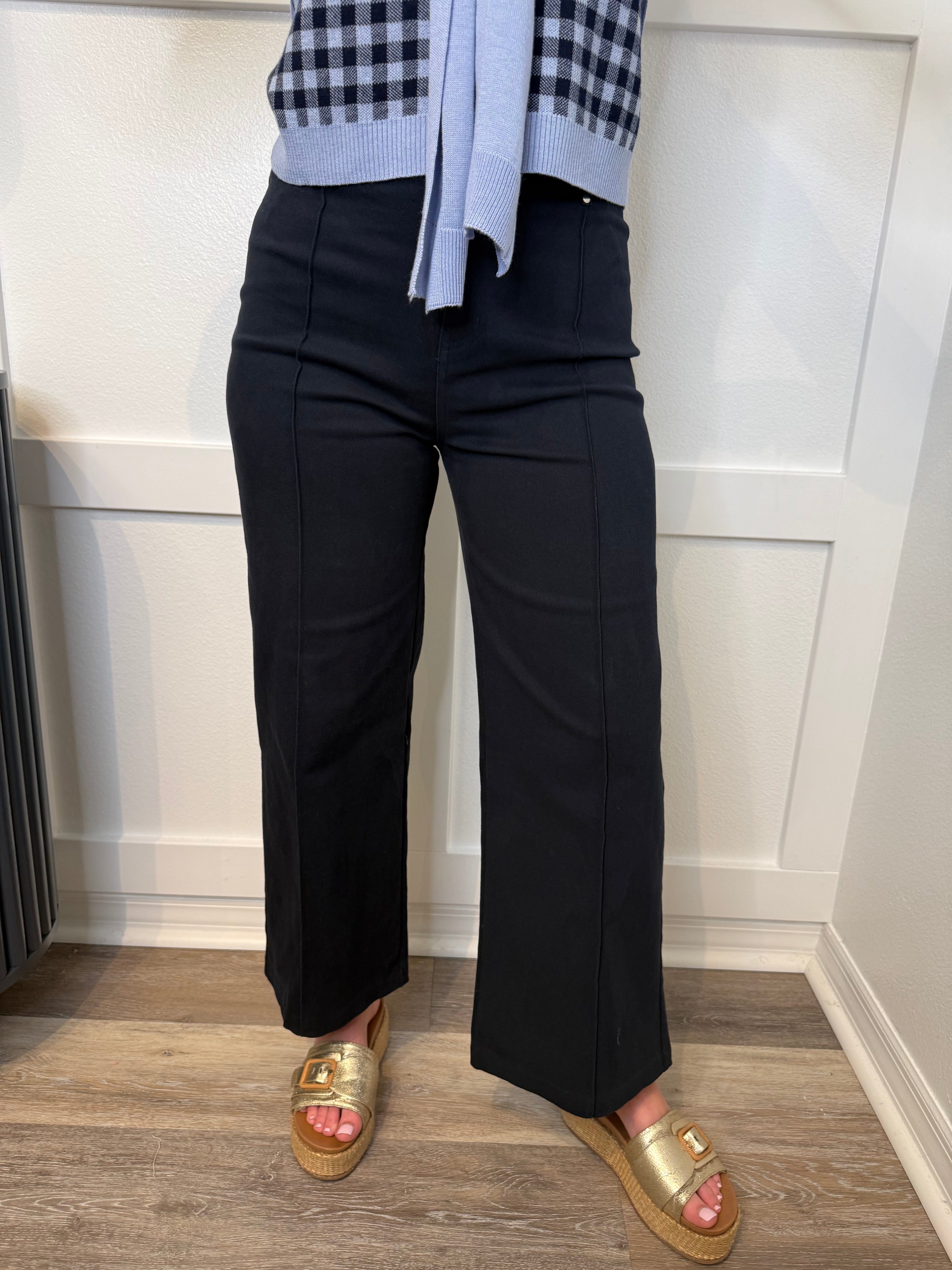Front Seam Navy Pants