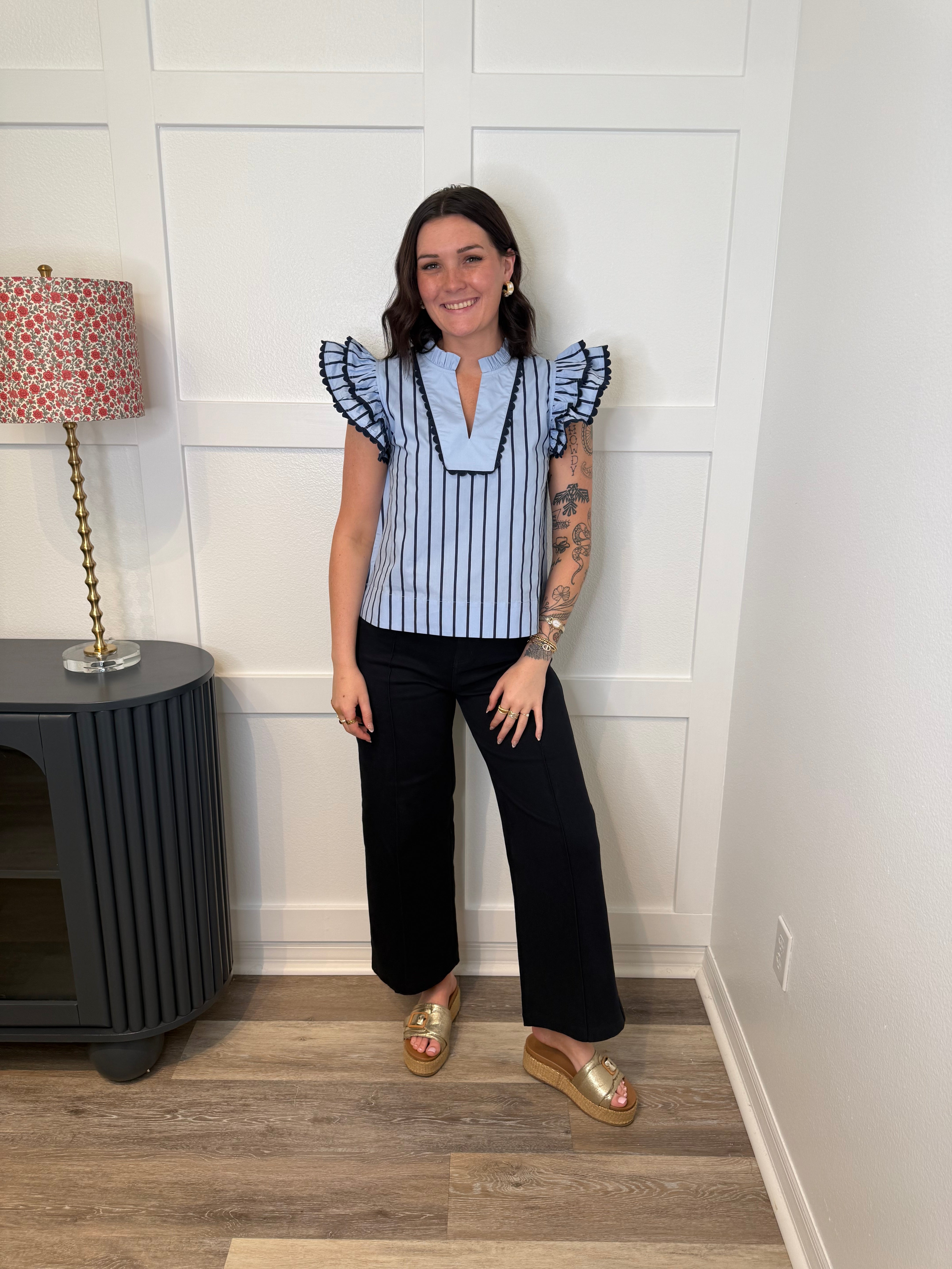 Effortlessly Charming Navy Stripe Top