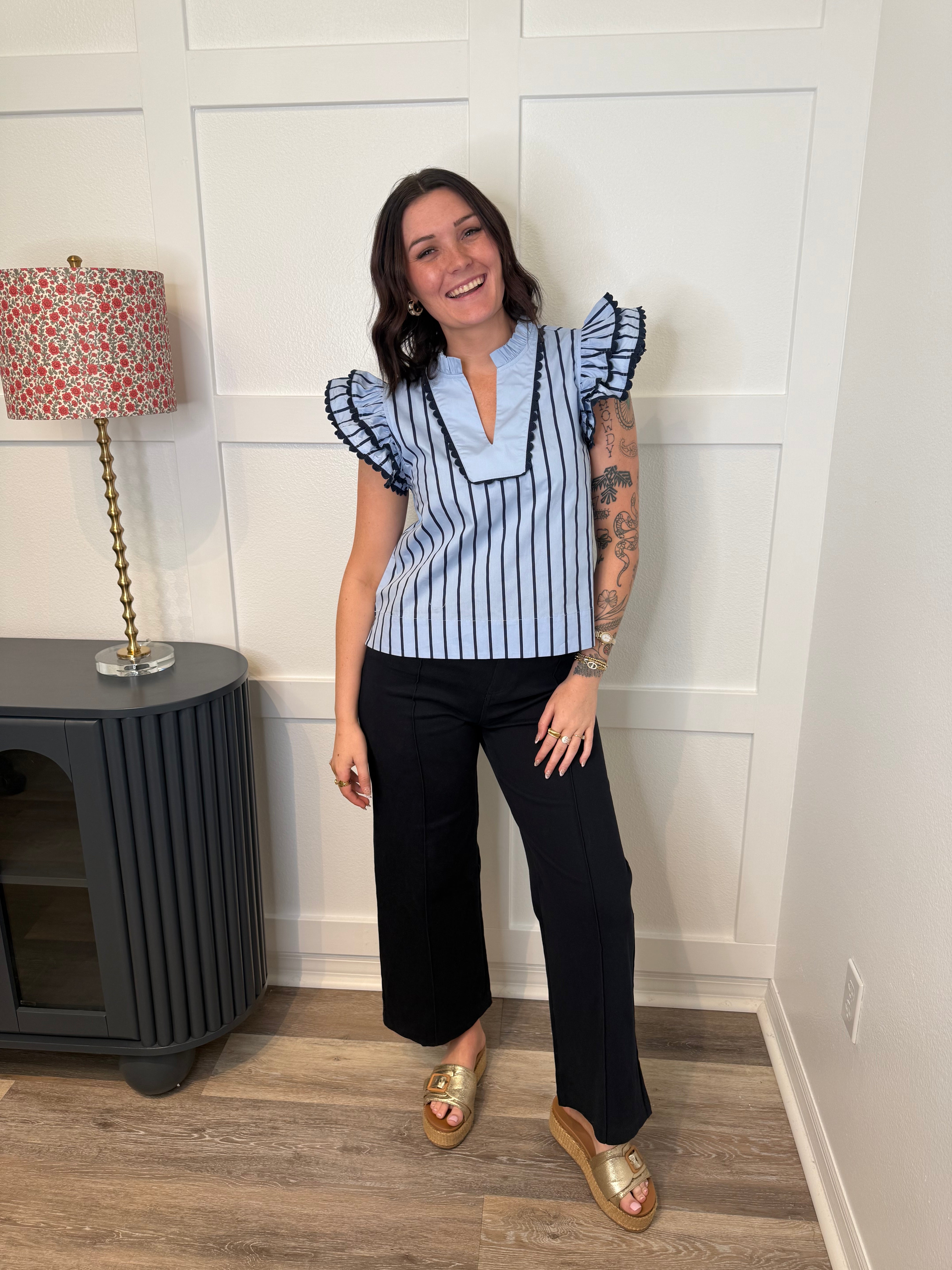 Effortlessly Charming Navy Stripe Top