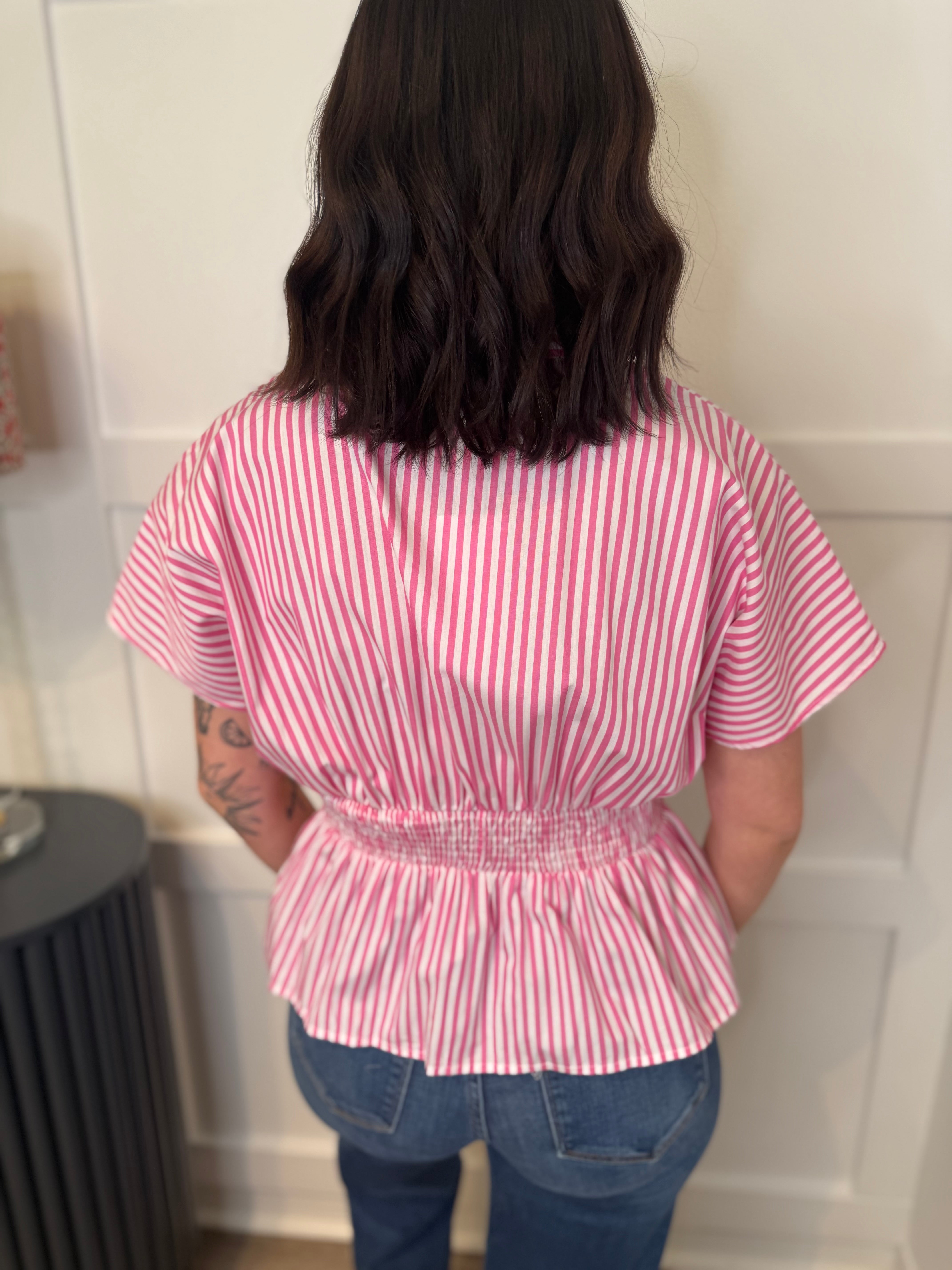Pink Candy Stripe Blouse