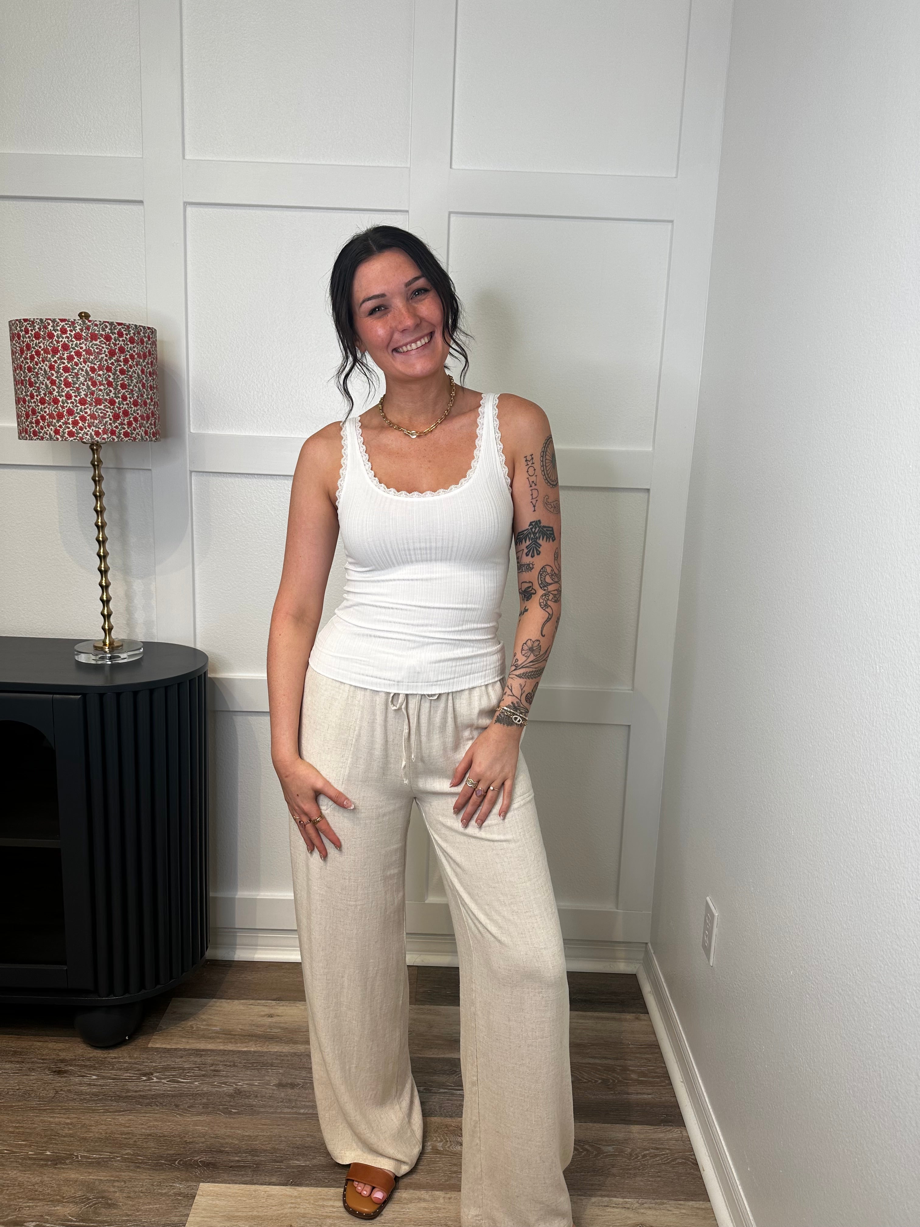 Ribbed Tank White