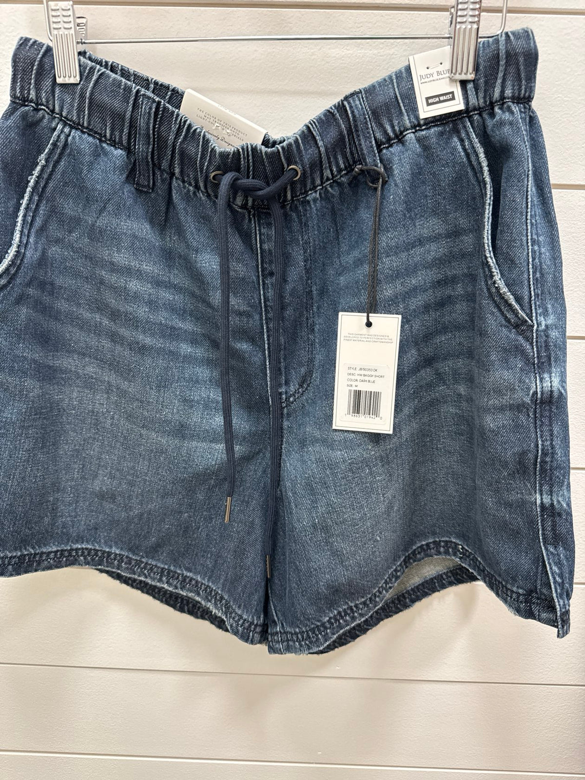 High Waist Baggy Short Dark Blue