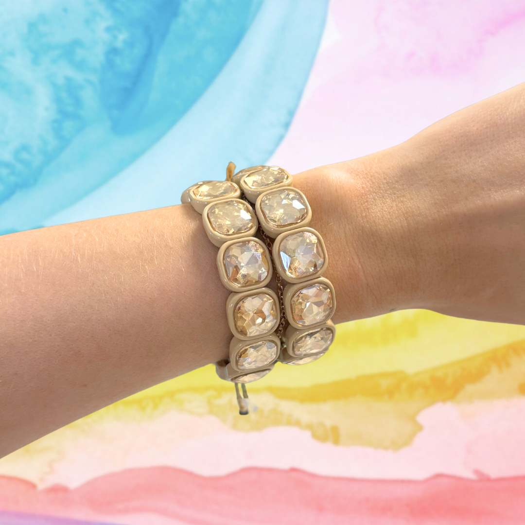 Tan Frankie Beaded Bracelet